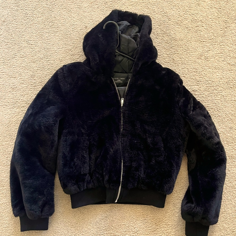 Black fur coat